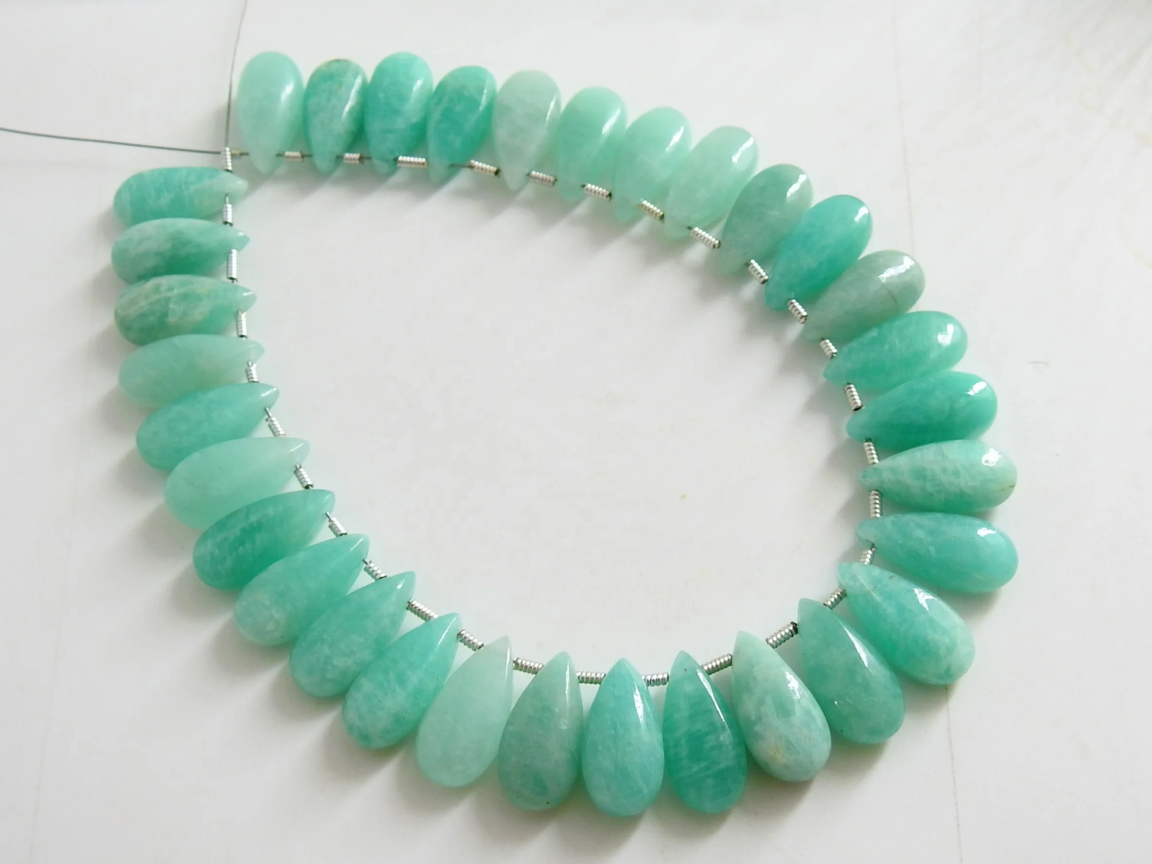 Амазонит гладкий каплёный камень ручной работы для изготовления ювелирных изделий оптовик Новое поступление натуральный