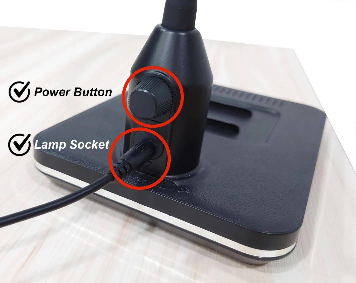 power button lamp socket position