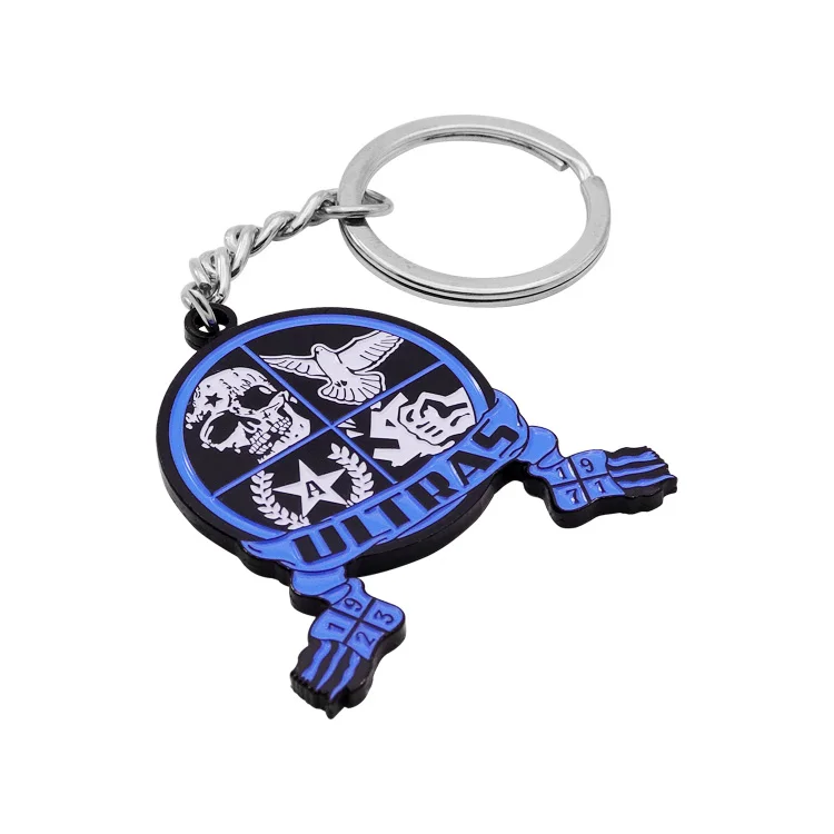 Customized Letter Round Metal Key Chains Custom Logo Enamel Souvenir Key Chain