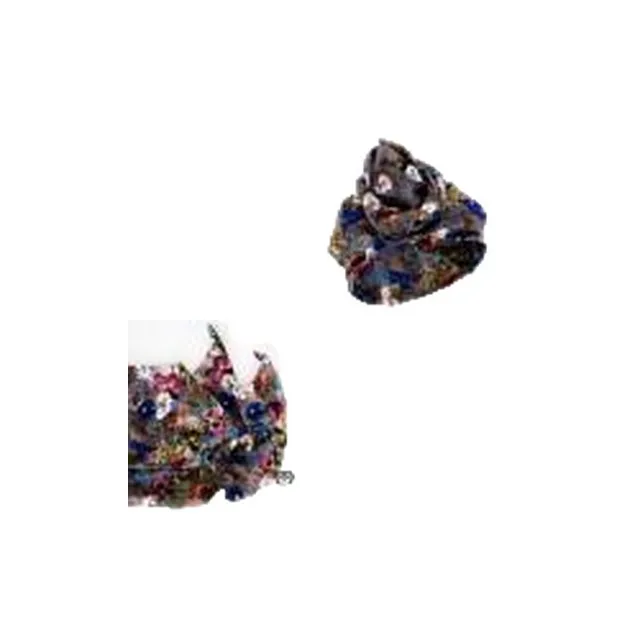 Italian High Quality Kylie Handmade Ethnic Style Hair Turban with Flowered Cotton Design