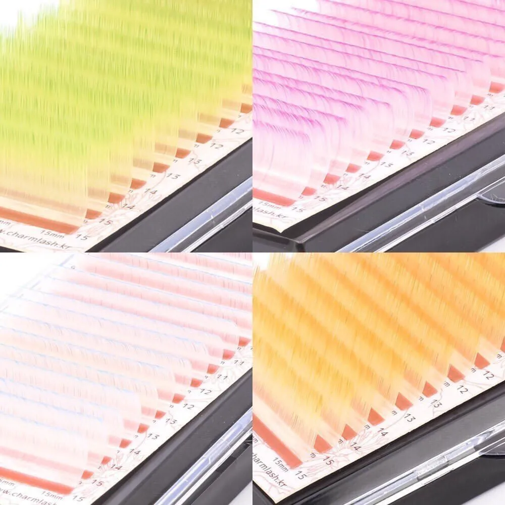 Glow in the dark eyelash extension trays UV neon led lamp lash lighting color lashes extension packaging box Korean PBT