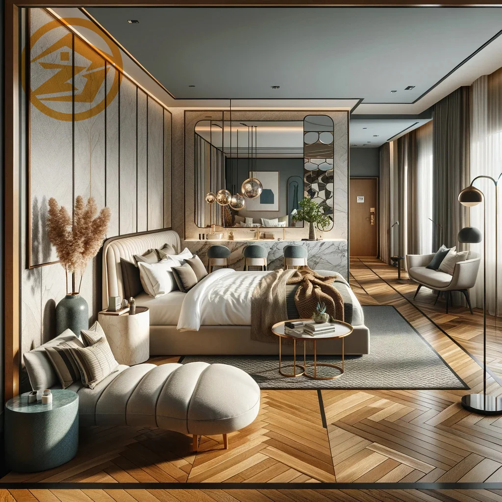 Wholesale Customized Modern Luxury Hotel Bedroom Furniture Sets King Size Full Set for 5 Star Apartments Wood Material