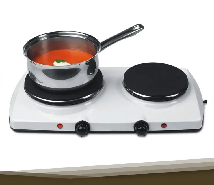 Portable Electric Non Slip Stove Twin Hob with New Hot Plate Cooker Electric 2 Burner for Cooking 2000 Watts Black Green Red OEM