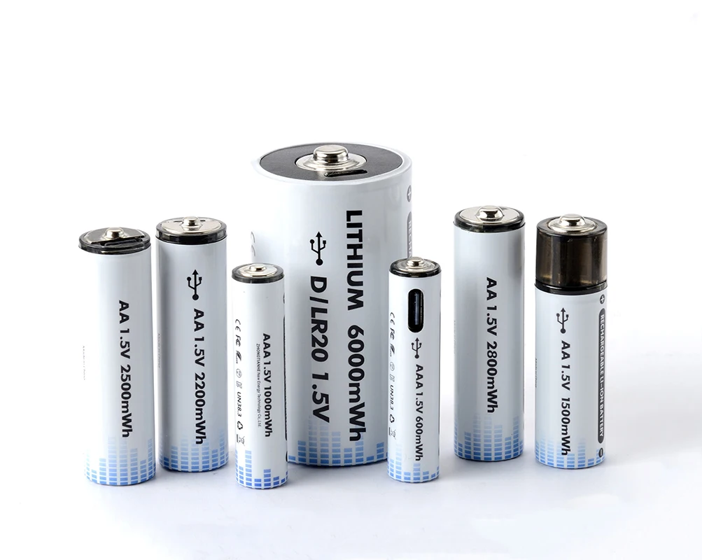 Type-c USB AAA Lithium Ion Usb Battery Rechargeable Custom Oem Home Portable Small 1100mwh Environmental Friendly Interior 100%