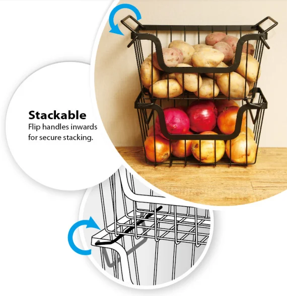 Large Under Shelf Hanging Wire Basket Stair Baskets Storage Baskets