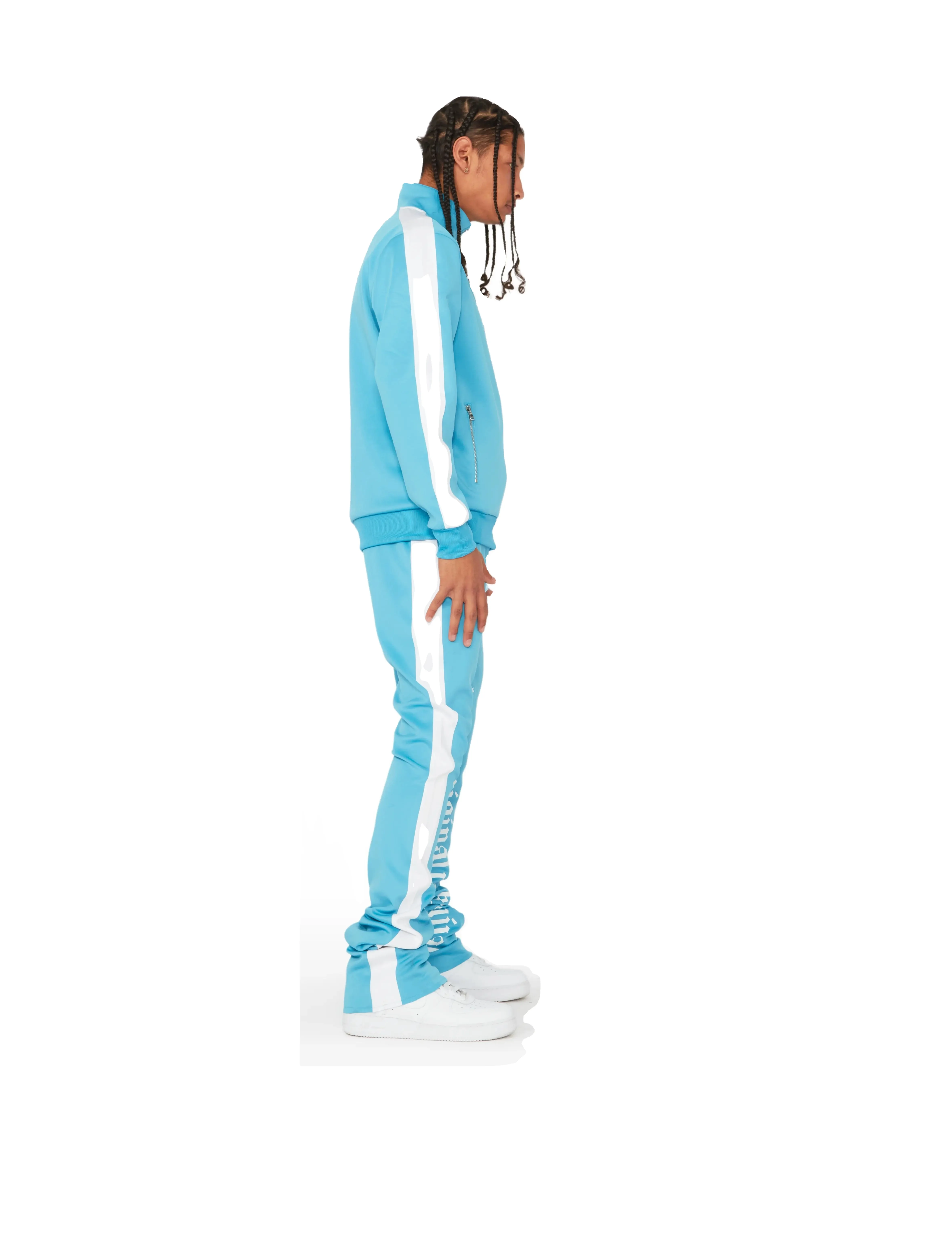 Custom Logo Unisex Stacked Sweat Suits Tracksuit Sportswear For Mens Cotton Sweatsuits Flared Tracksuit For Men Winter Fall 2024