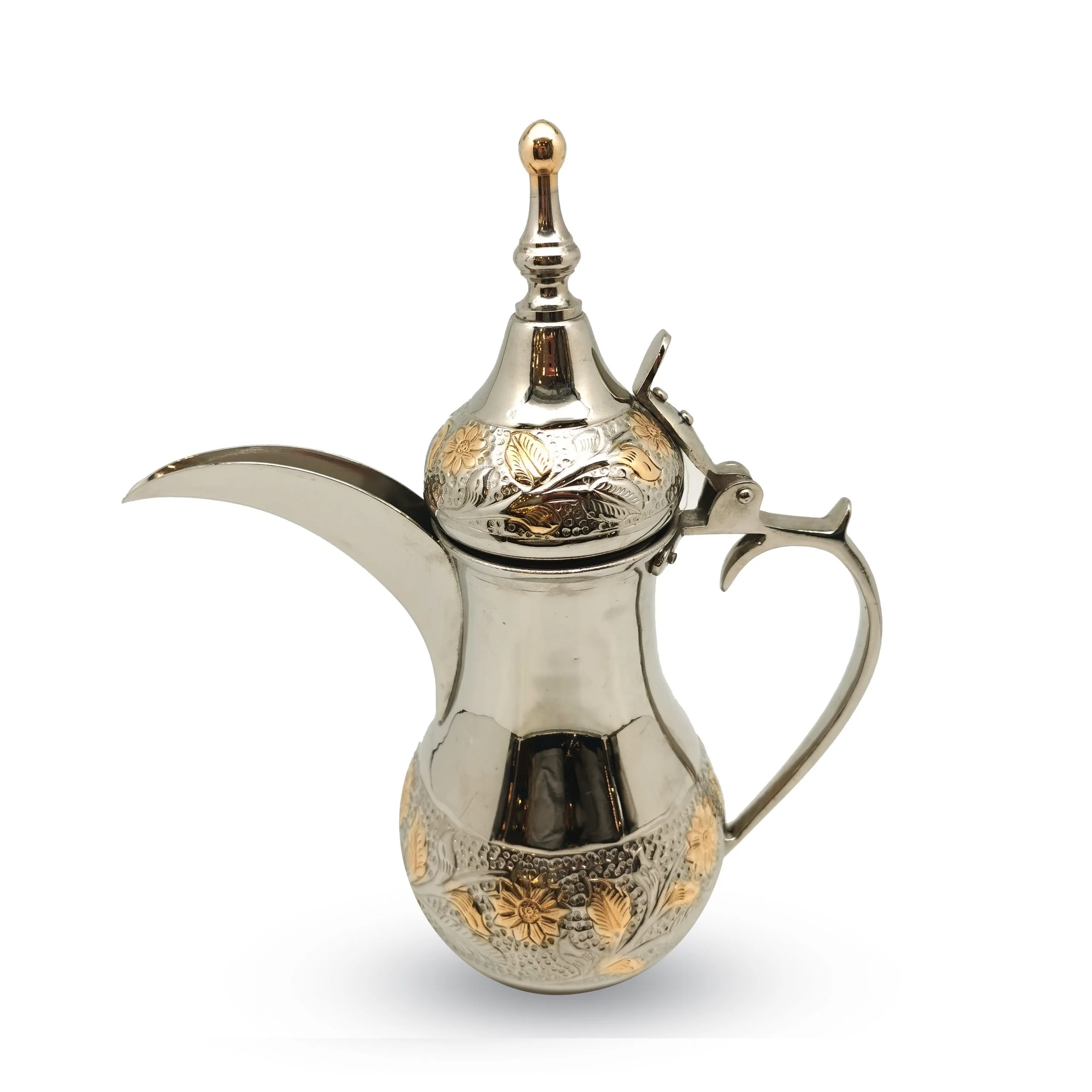 Металлический чайник серебристого цвета Лидер продаж дизайнерский оригинальный винтажный кофейник ручной работы в арабском стиле даллах хорошего качества по индивидуальному заказу