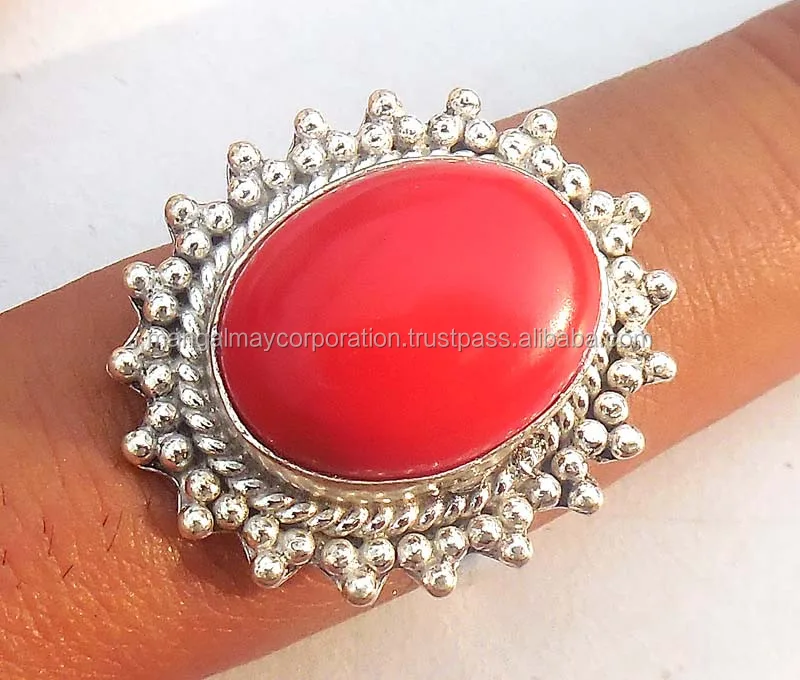 Fashion Creative Fancy Looking Oval Gems Ring Hot Design Red Carnelian Gems Silver Ring Bezel Setting Women Ring Jewelry