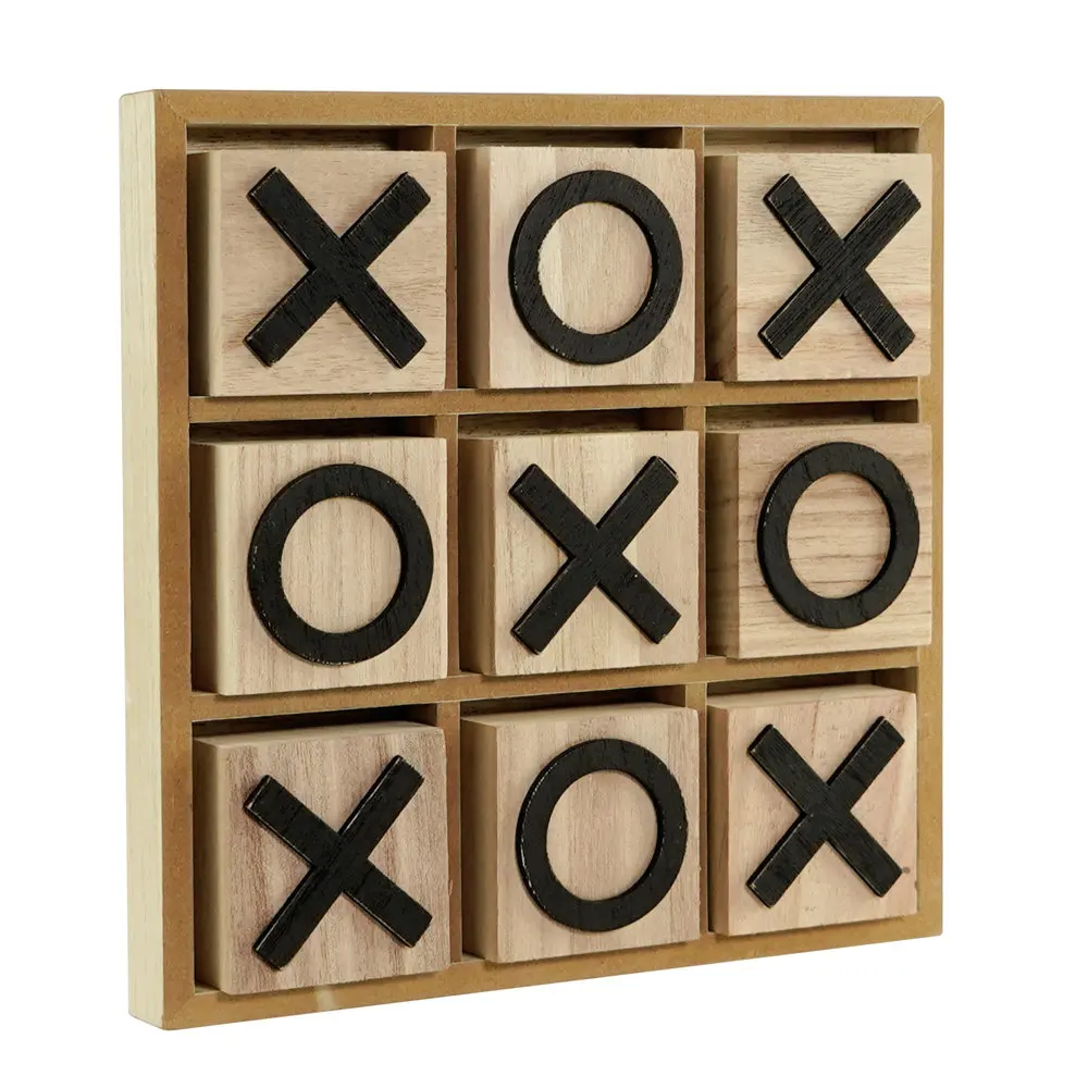 Board Game XO Board Game Family Children Puzzle Game Educational Wooden Tic Tac Toe Toys For Kids