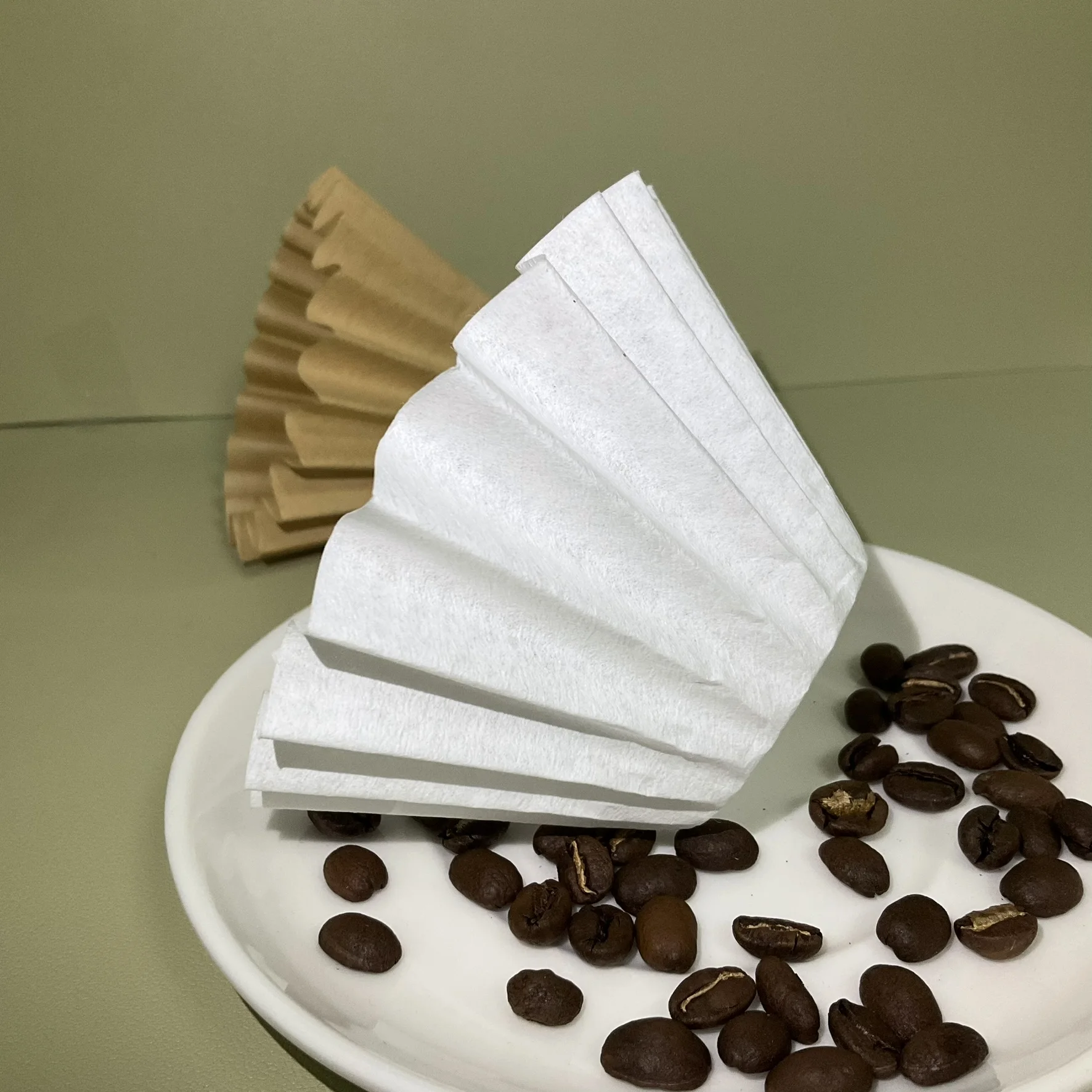 100pcs Size 50/185mm Basket Coffee Filter Papers For Manual Hand Dripper