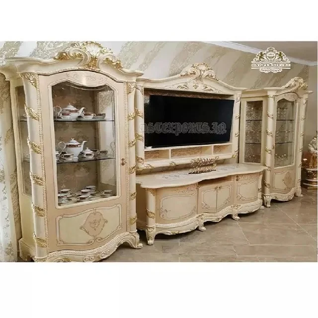 Телевизионная подставка с шкафами от William Hand Craft Классический телевизионный шкаф резной отделкой Королевской