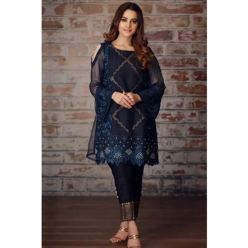 Pakistan and Indian Shalwar Kameez suits Lawn fabric formal wears Creation Lawn 3 piece suits Party-Wedding Wear for women 2024