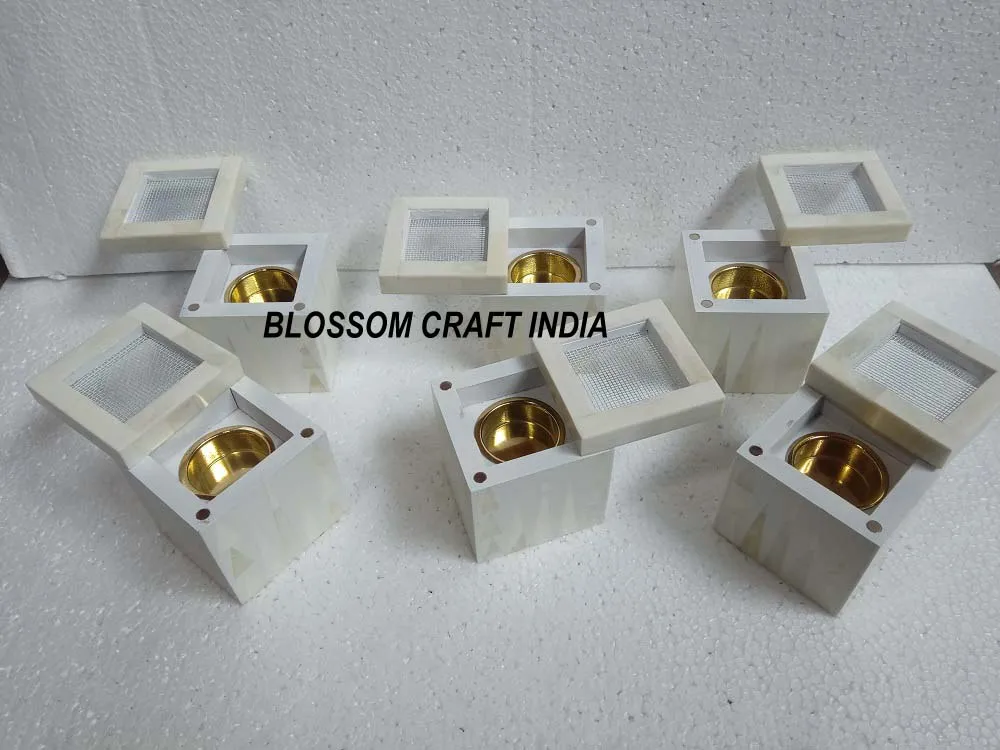 Indian Handmade Mother of Pearl inlay Bone inlay incense Arabic burner Mubkhar Resin Burner for Gift