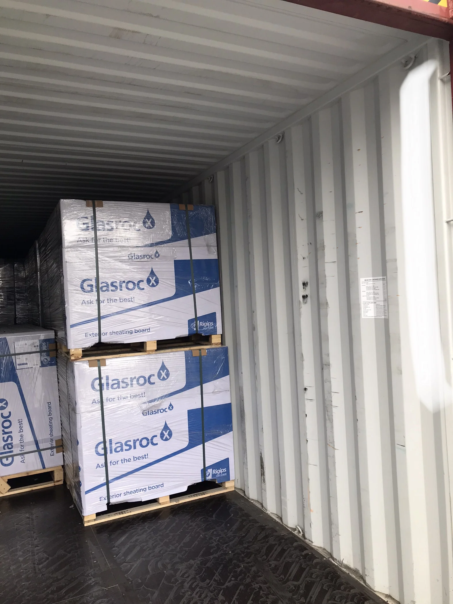 Mold Resistant Gypsum Board Glasroc X Sheathing Board 12.5mm For External Application Facade System