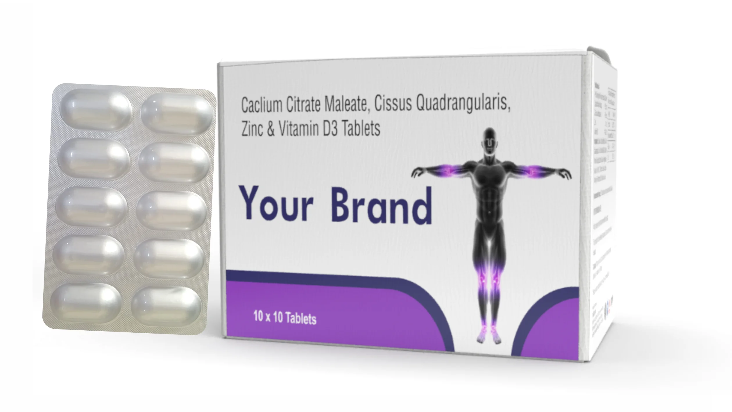 Hot Sale Private Label Calcium Citrate Maleate Zinc & Vitamin D3 Tablet for Healthcare Products Available at Wholesale Price