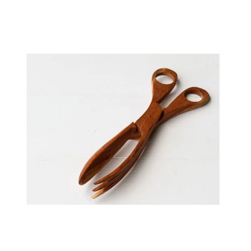 100% Real wood Food Clip Salad Meat Cooking Wooden Toast Bread for restaurant and hotels wooden ice cube tongs for bar use