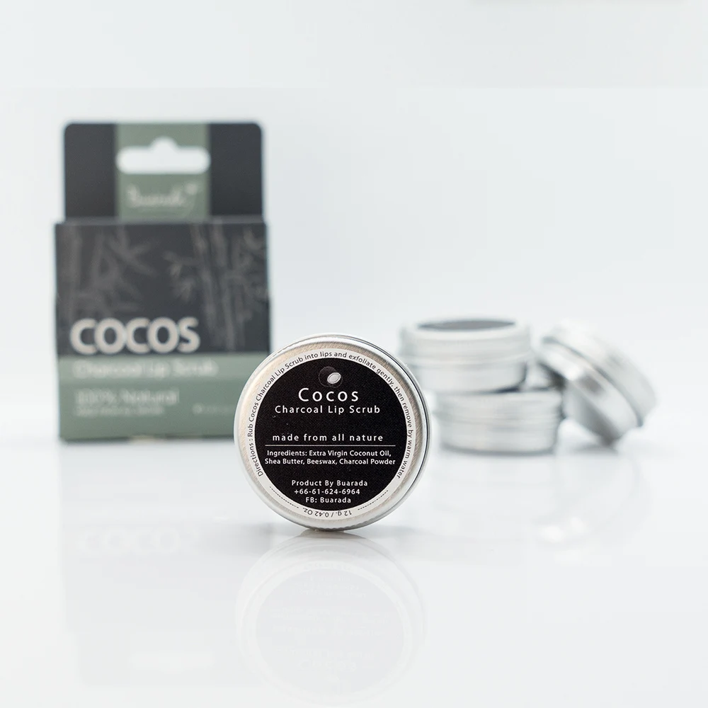 COCOS Charcoal Lip Scrub Thai Lips Care Thai Premium Quality Handcrafted