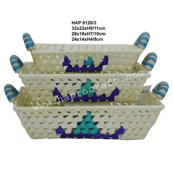 Eco-friendly bamboo basket tray/ Vietnam bamboo storage tray (HMT 12.983B)