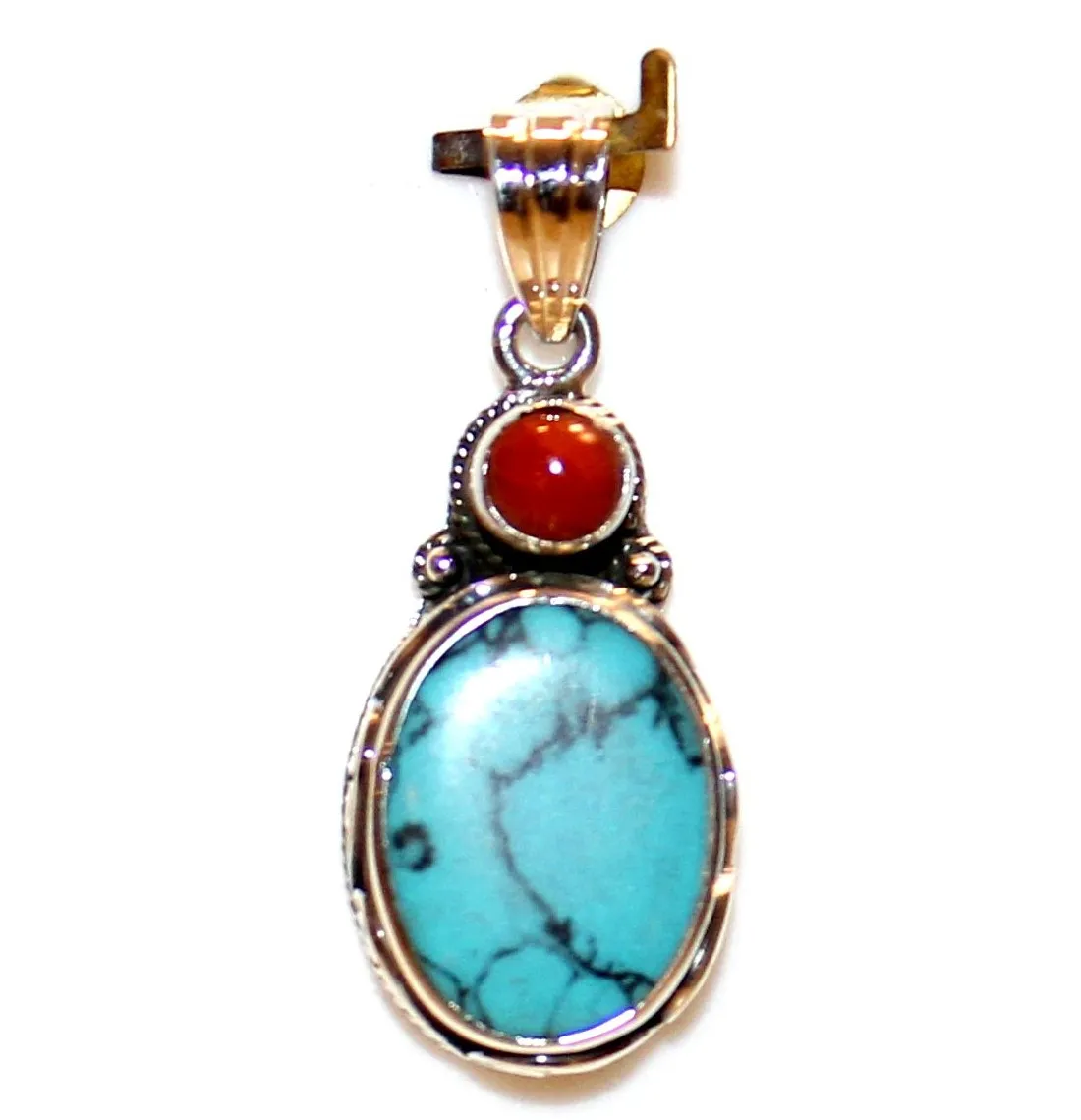 Must Buy Nepali Multi-Gemstone Pendant Unisex 925 Sterling Silver Crystal Religious Style Party Charms