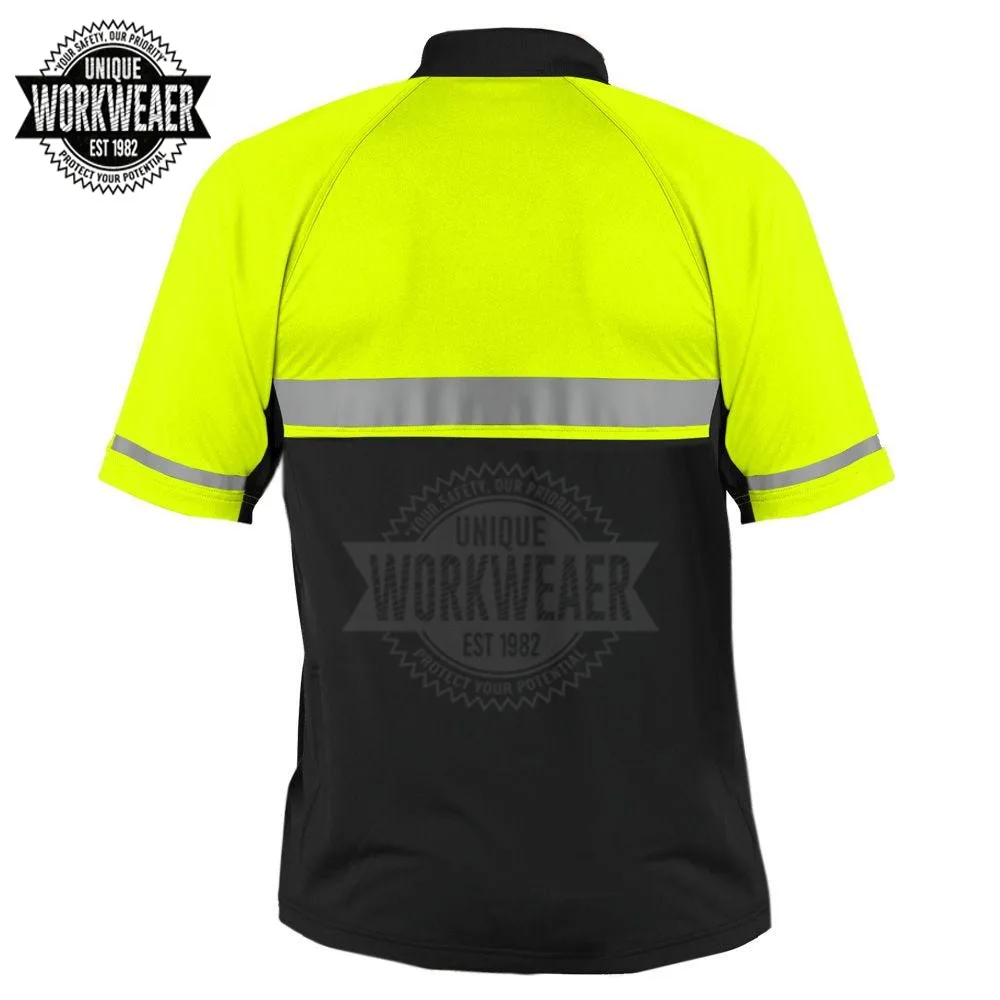 Hi Vis Reflective Safety Polo Shirts Safety Workwear Polo T-Shirt For Men
