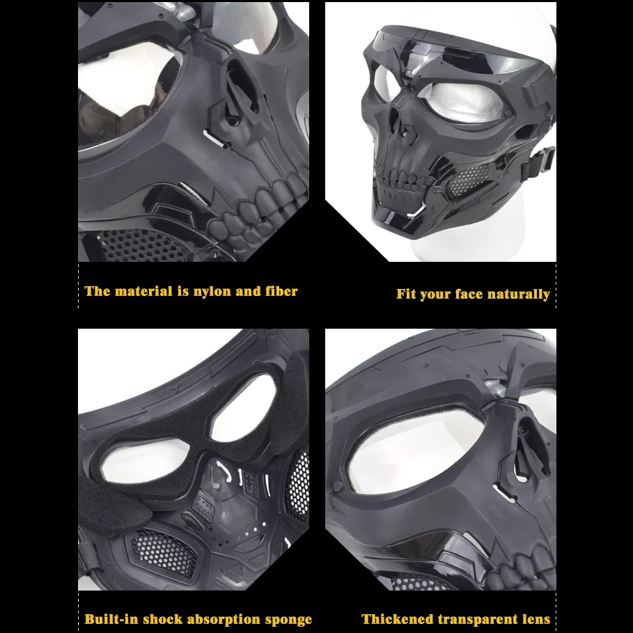 Factory Wholesale Skull Tactical Mask Outdoor Sports Game Motorcycle Balaclava Suitable for Halloween Accessories