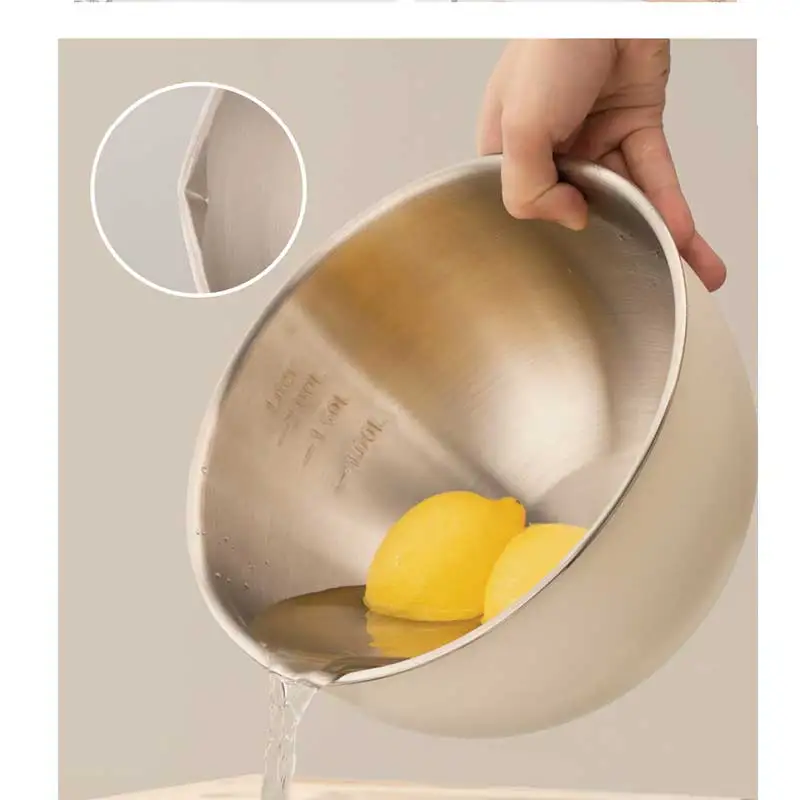 Professional Deep Personalized Dough Big Large Salad Multipurpose Cake Enamel Stainless Steel Mixing Bowl