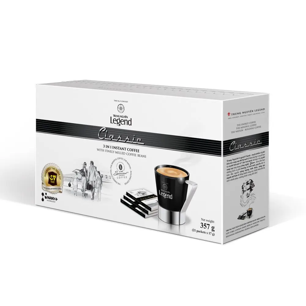 From Vietnam Instant Coffee - Legend Classic (Box 21 sticks) Luxury Box Standard Trung Nguyen Brand