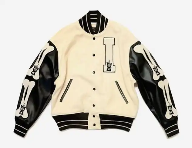 Custom Manufacturer High Quality Embroidery Leather Sleeves Letterman Varsity Jackets for Men