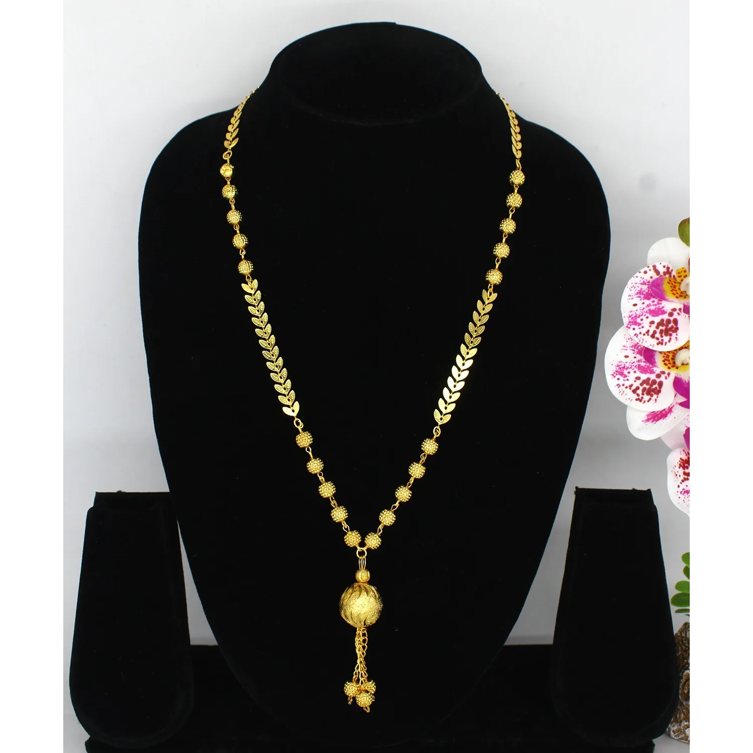 Necklace with earrings jewellery set goldplated pure brass high quality uae dubai necklace design necklace jewelry set set