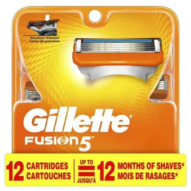 Gillette Fusion 5 Razor Blade Refills, 12 Cartridges