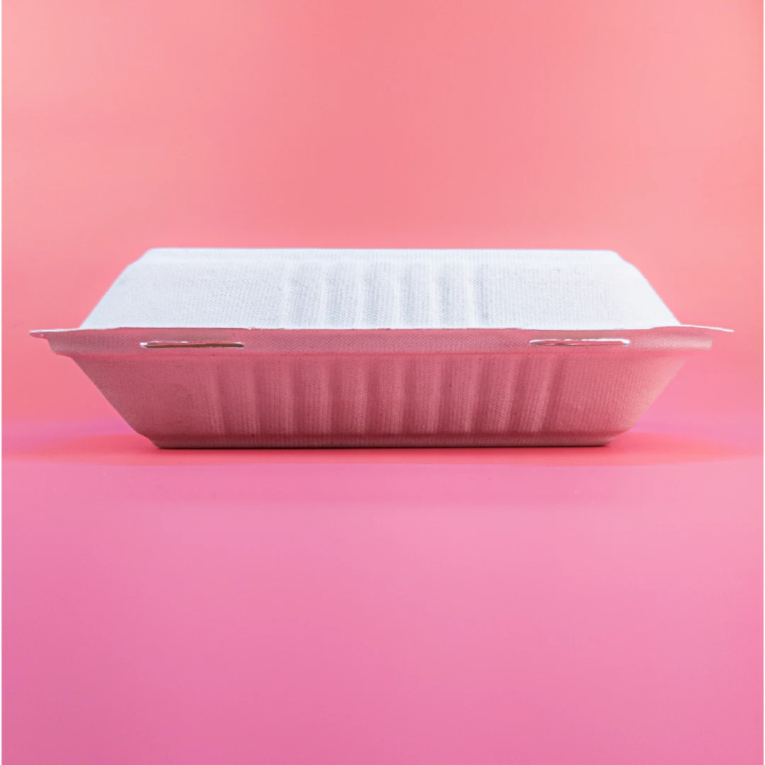 Eco Friendly Bagasse Clamshell | Disposable Bagasse Containers, High Quality Takeaway Boxes | Bagasse Tableware
