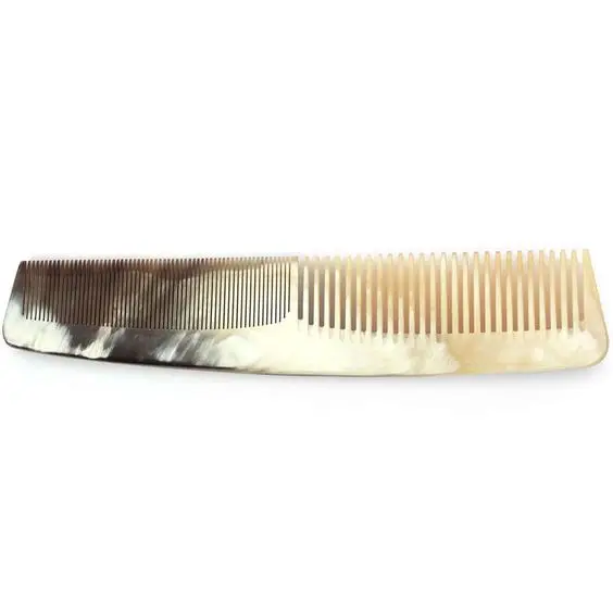 Customizable Size Design Hand-Carved Buffalo Horn Wide Tooth Comb Natural Horn Comb Animal Style Raw Technique Agate Material