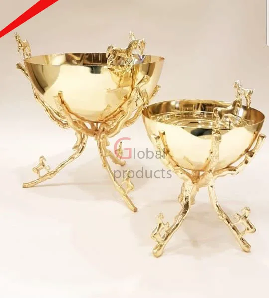 decorative butterfly bowl stainless steel and brass base bowl for weddings hotels decor
