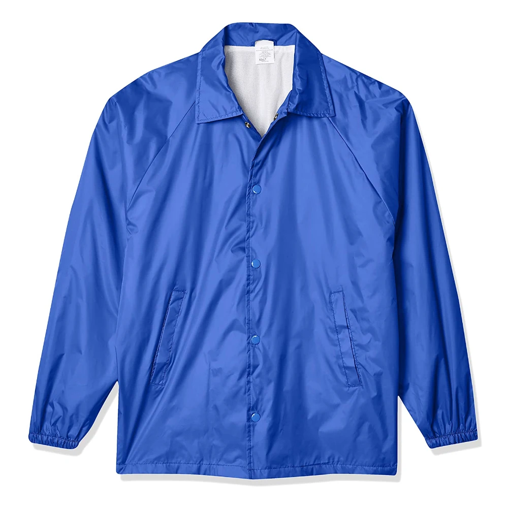 Wholesale Durable Coaches Jacket Water-Resistant Nylon Polyester Front Pockets Button Closure Outdoor Field Usage Coaches Jacket