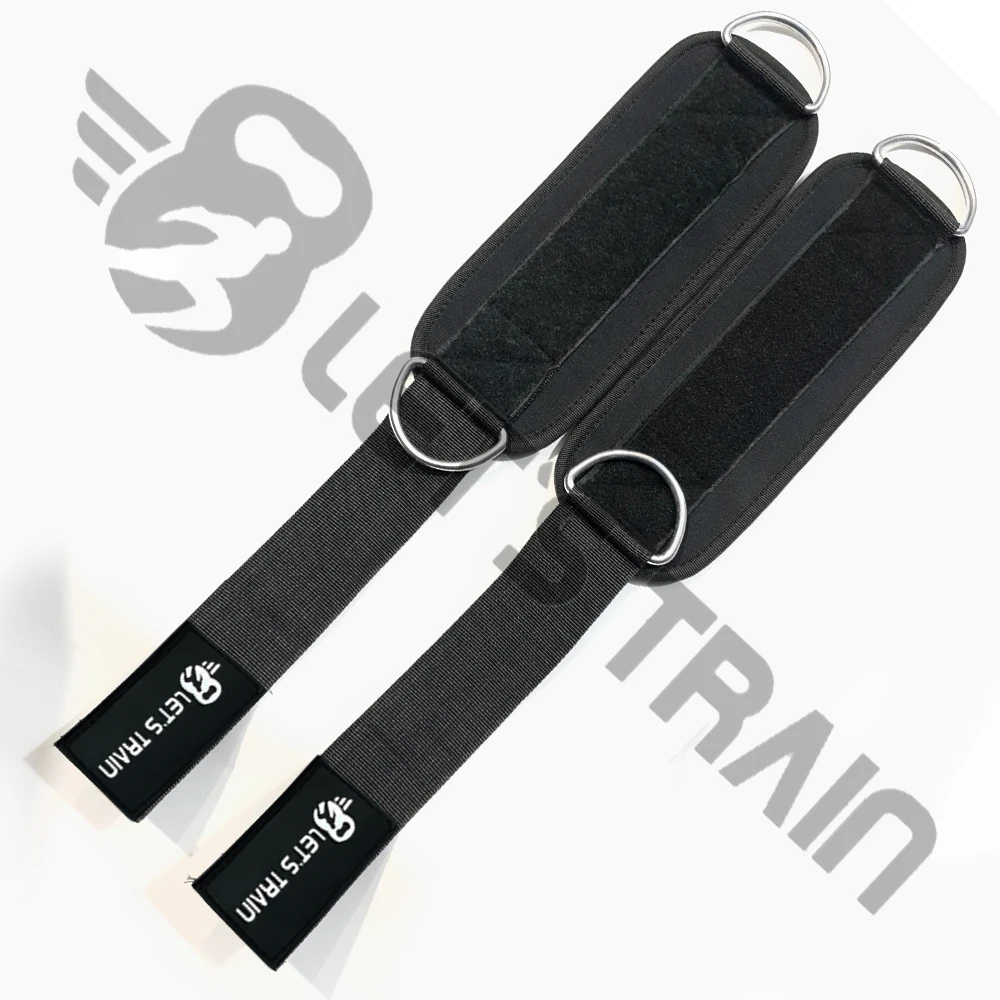 Custom Logo D Ring Weight Lifting Fitness Padded Adjustable Ankle Brace Neoprene Ankle Strap