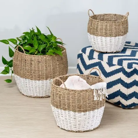 Eco-Friendly Water Hyacinth Basket for Organizing Laundry and Home Essentials