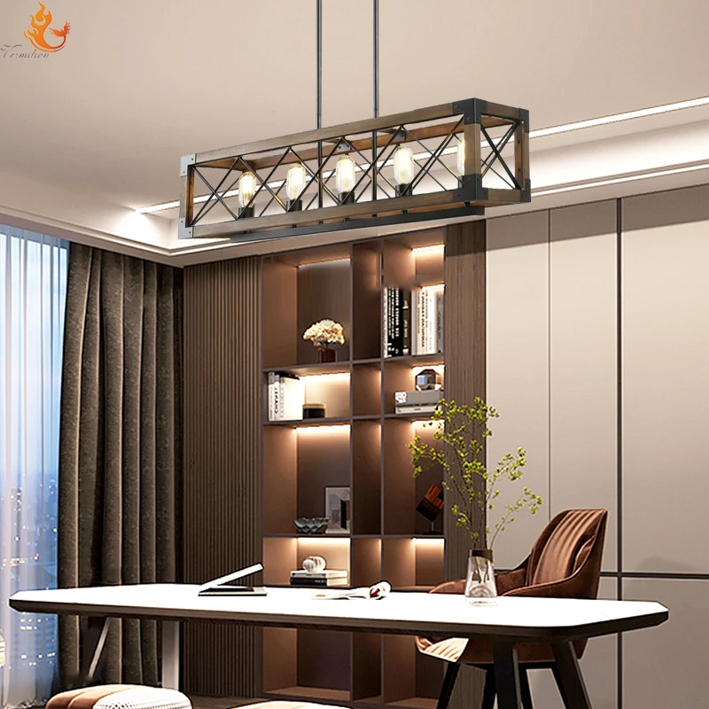2022 Wholesale Hot Sale New Design creative personality simple Square chandelier dining room Nordic pendant lamp with Frame