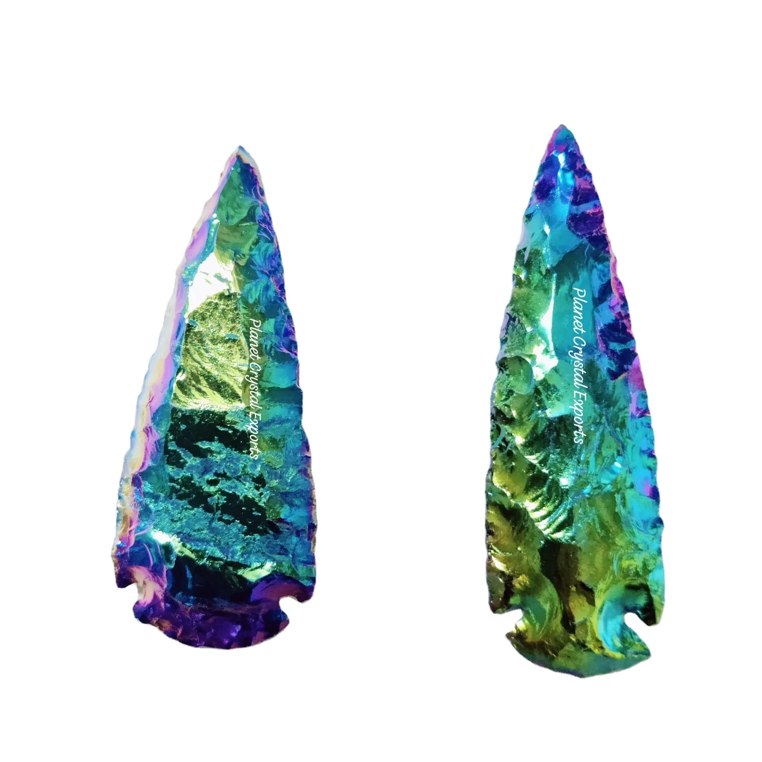Wholesale Natural Stone Titanium Angel Aura 4Inch Arrowhead Buy From PLANET CRYSTAL EXPORTS
