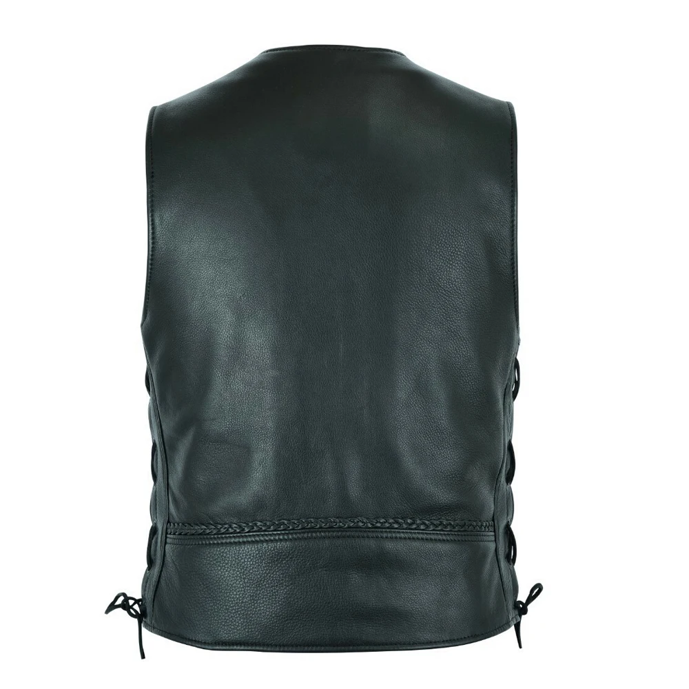 High Quality Genuine Leather Biker Motorcycle Vest Motorbike Vest Made Thick Leather Leather Motorbike vest in pk