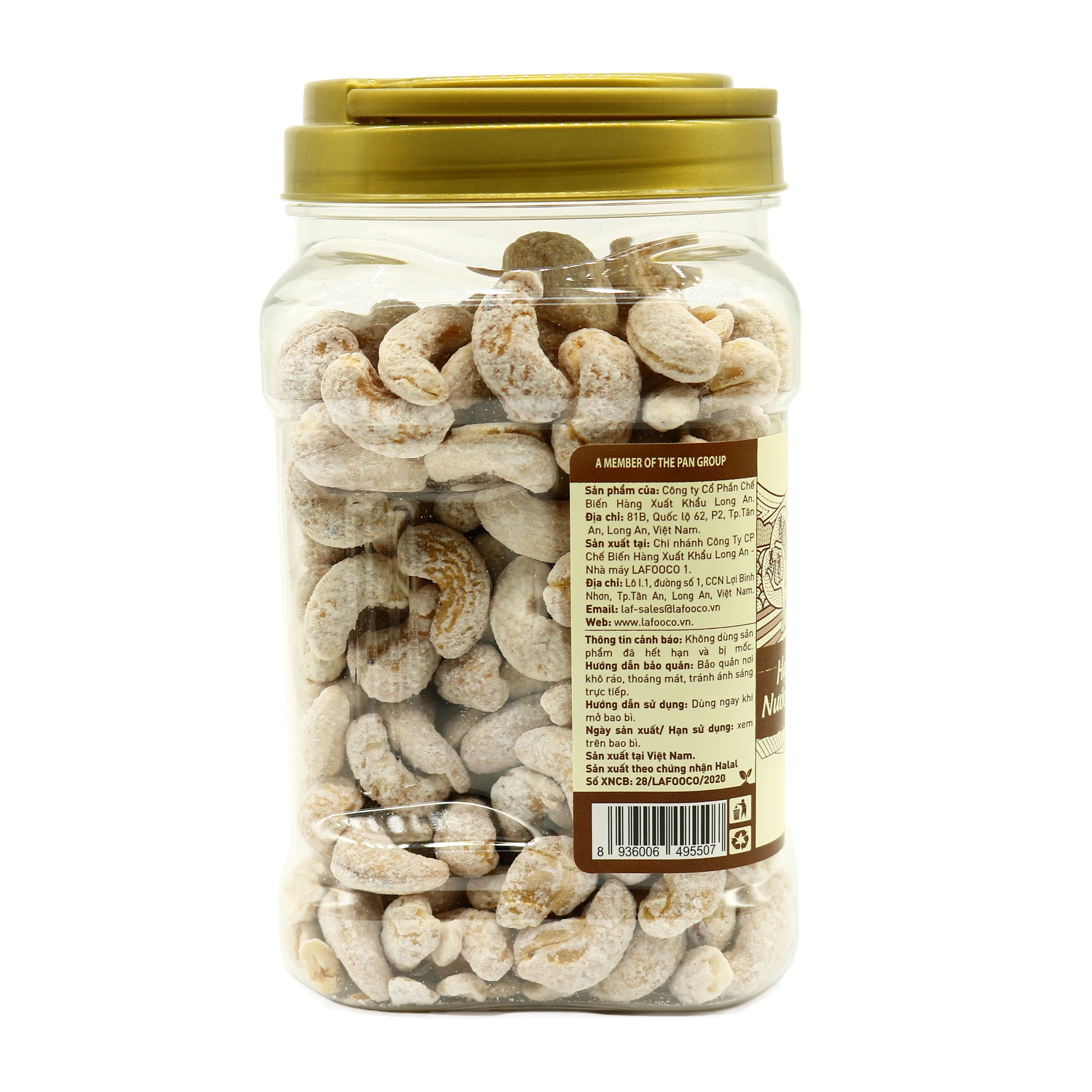LAFOOCO Coconut Coated Vietnam Cashews Net weight 400g Plastic Jar Crunchy Nuts