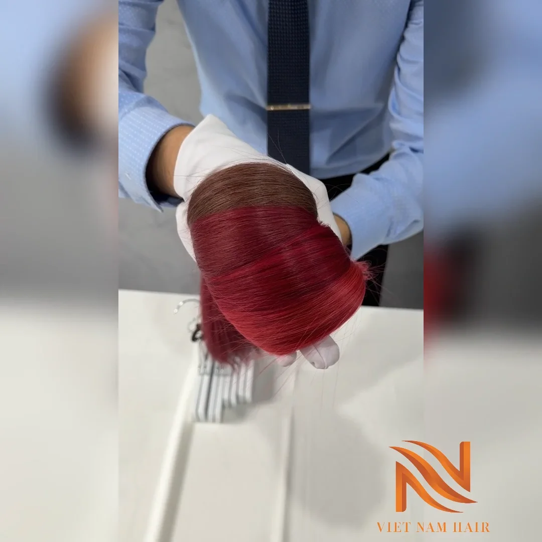 Premium Quality Real Human Hair Weft #130 Fire Orange Color Hair Trending Wholesale Hair Extensions Remy