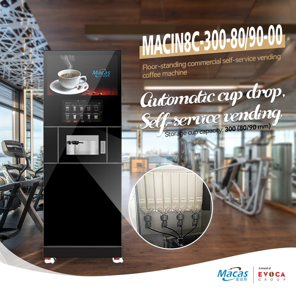 New Vending Machine with 16 Selection In-Cup Coffee Beans and Instant Powders Equipped with Pump and Gear Core Components