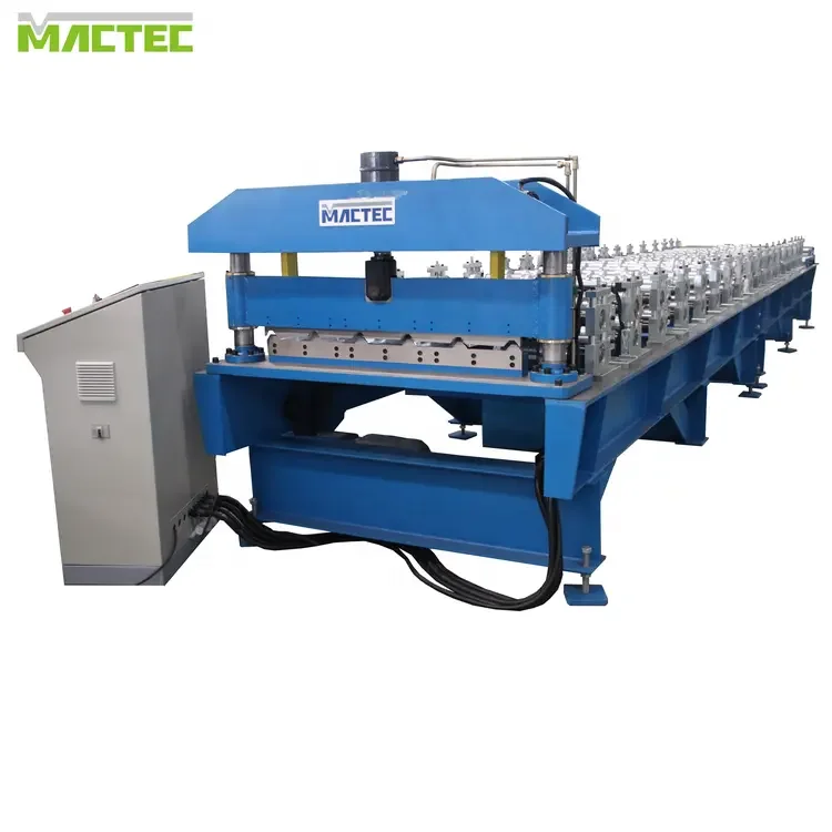 Fast Speed Glazed Colored Aluminum Zinc Color Steel Trapezoidal Sheet Coil Roof Tile Roll Forming Machine
