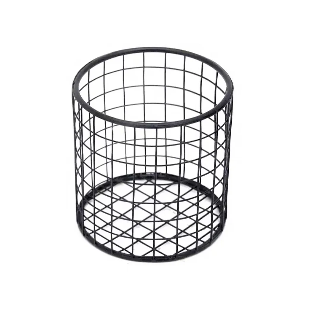 2022 Cheap Metal Grid Mesh round Pen Holder for Office Storage Supplies
