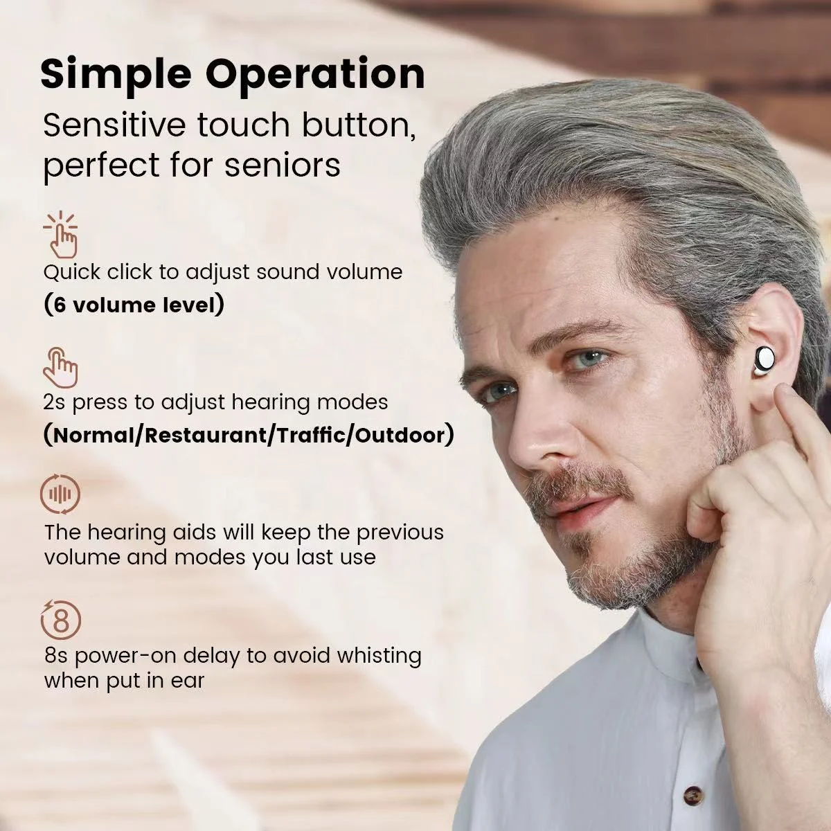 Checkme M401 In Ear Hearing Aids for Adults 4 Channel WDRC DSP Hearing Aids for Deafness OTC Hearing Aid