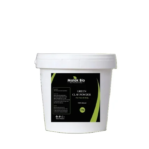 Moroccan pure green clay mask skin powder  face pure skin whitening organic colored face - private label MOQ in bulk by malak bi