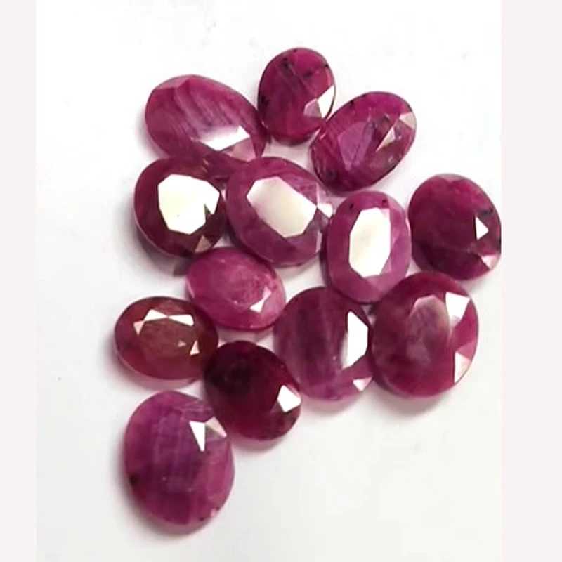 13 pcs Of Natural Ruby 10-14mm Oval facet 65 cts lot Iroc Sales High Quality Ruby Loose Gemstone for jewellery making