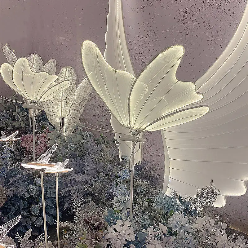 Factory Manufacture Creative Iron Decoration Luminous Wedding props LED Butterfly lights Wedding Decoration Supplies