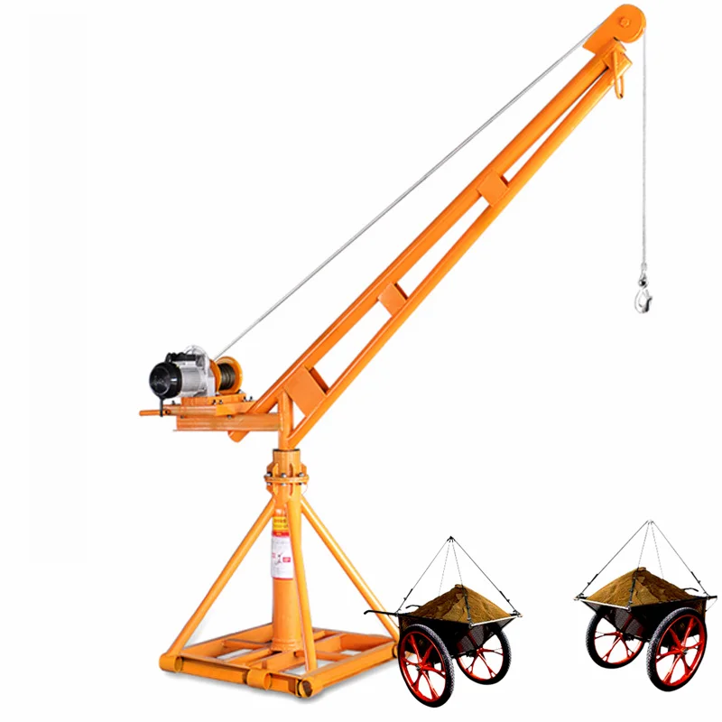 500kg small pickup crane with 3000lbs electric winch car lifting mini cranes