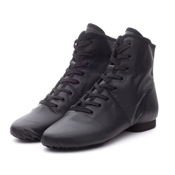 MSMAX Adult Dance Boots High Top Ballet Jazz Dancing Sneakers Black  Women and men laces shoes